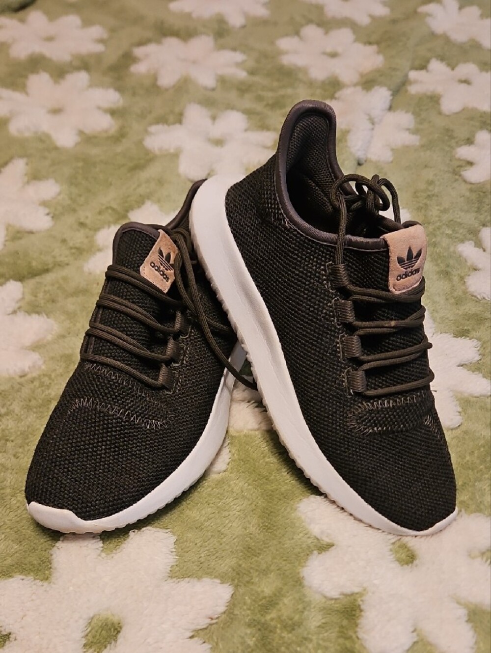Adidas Olive Green Knit Sneakers - Women's 7